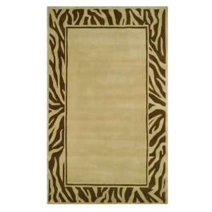  Zebra Border Rug in Beige and Brown