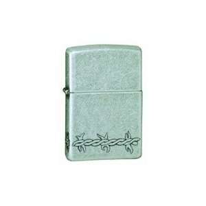  Zippo Lighter   Barbed Wire Antique Silver Plate: Sports 