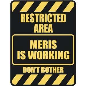   RESTRICTED AREA MERIS IS WORKING  PARKING SIGN: Home 