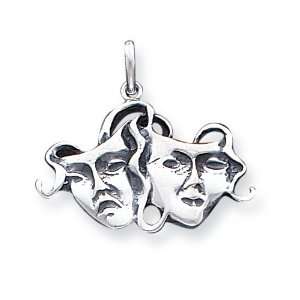   Sterling Silver Antiqued Comedy/Tragedy Charm: Vishal Jewelry: Jewelry
