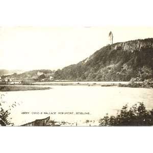  1920s Vintage Postcard Abbey Craig and Wallace Monument 