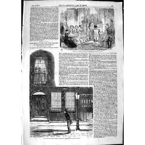  1850 CHRISTMAS SCENE LONDON STREET DINNER OLD PRINT