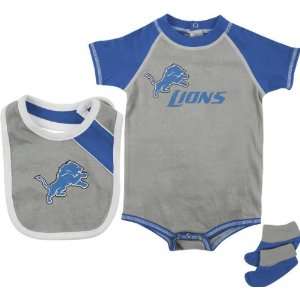  Detroit Lions Infant Creeper, Bib, and Bootie Set: Sports 