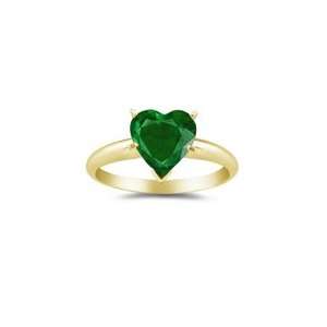 0.53 Cts of 5.5 mm AAA Heart Emerald Solitaire Ring in 18K 