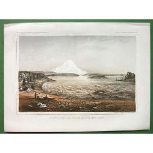WASHINGTON STATE Puget Sound & Mt. Rainier from Whitbys Island   1855 