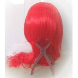    Long Bright Red Glamour Costume Party Wig with Bangs Toys & Games