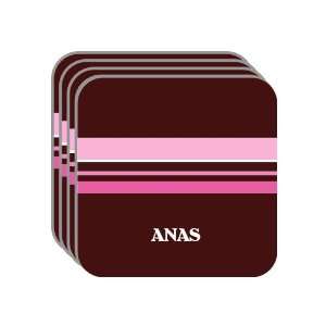 Personal Name Gift   ANAS Set of 4 Mini Mousepad Coasters (pink 