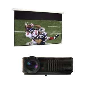   cable/satellite tv + 16:9/100 Inch Manual (Pull Down) Projector Screen