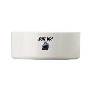  suit up Humor Small Pet Bowl by CafePress: Pet Supplies