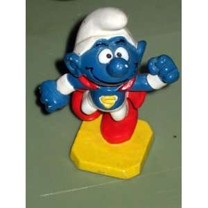  Vintage Smurfs Pvc Mini   SUPER SMURF 