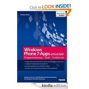 Windows Phone 7 Apps entwickeln Programmierung   Tools   Funktionen 