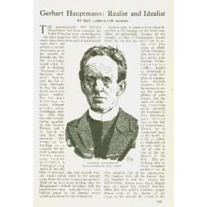  1912 Gerhart Hauptman Nobel Prize Winning Author 