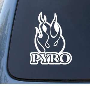   PYRO   Vinyl Car Decal Sticker #1286  Vinyl Color White Automotive