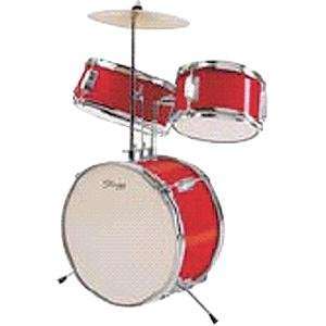   JUNIOR Red Drum Set with Hardware TIMJ3/13RD Musical Instruments