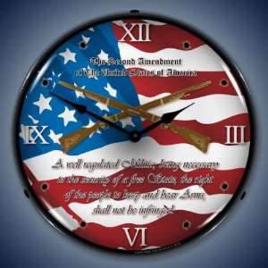  2nd Amendment Lighted Clock 