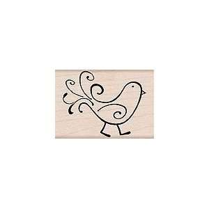  Sketched Bird Wood Mounted Rubber Stamp (C4689): Home 