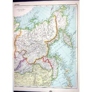  Cassell Antique Map 1920 Russia Japan Siberia China Japan 