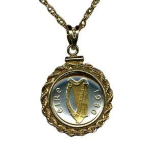 Limited Edition 2 Tone 24k Gold and Sterling Silver Irish (U.s. Dime 
