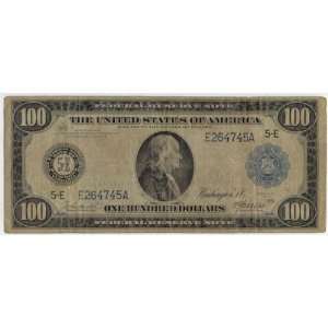  $100 Series 1914 Blue Seal Federal Reserve Note 