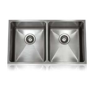  SS 1RI D1 Equal Double Bowl Undermount Kitchen Sink in 