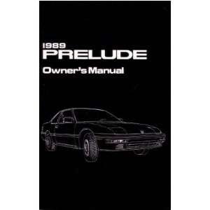  1989 HONDA PRELUDE Owners Manual User Guide: Automotive