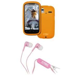  EMPIRE HTC Amaze 4G Orange Silicone Skin Case Cover + Pink 