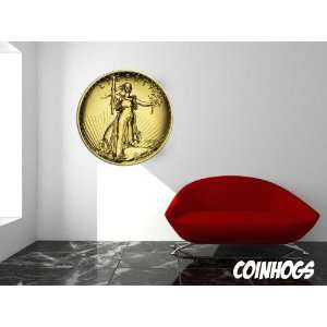Saint Gaudens UHR Double Eagle Obverse Gold Coin Wall Decal home decor