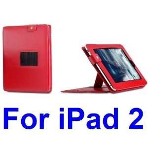  RED LEATHER CASE WITH STAND FOR IPAD 2