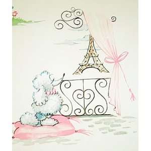  FRENCH pink POODLE WALLPAPER wall paper Double Roll: Home 