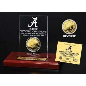  Crimson Tide 13 Time Champions Engraved Acrylic with 24KT 