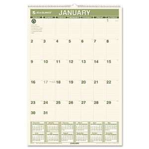   Calendar, Recycled, 12 Month, Jan Dec, 15 1/2x22 3/4