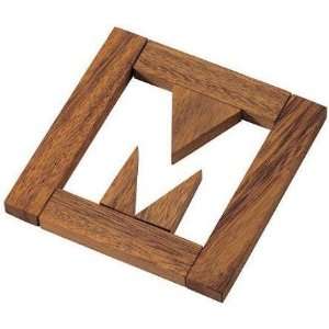  Missing M Puzzle Wooden Brain Teaser: Toys & Games
