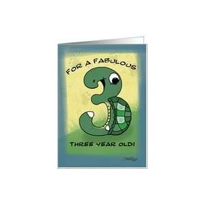   Fabulous 3 year old  Number Three Shaped Turtle Card: Toys & Games