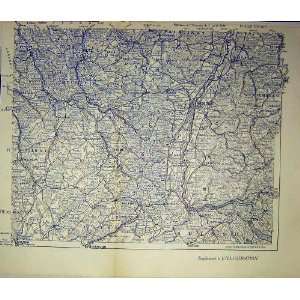  Map Strasbourg Germany France Dijon French Print 1915 