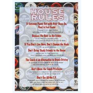 House Rules Funny Tin Sign 11 X 8 