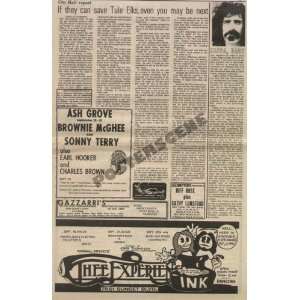    Frank Zappa Los Angeles Newspaper Article 1969