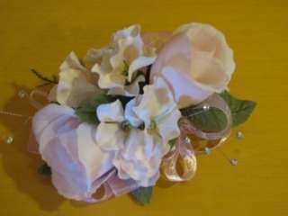   Hydrangea Wrist or Pin Corsage   Light Pink Wedding Prom 1033  