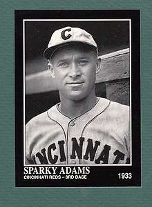 1933 CINCINNATI REDS EARL SPARKY ADAMS TREMONT PA.  