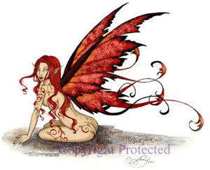 Amy Brown Print Temptress Fairy faery Seductress Red LG  