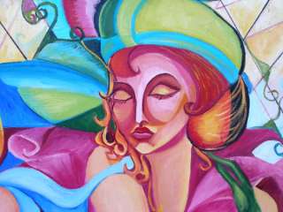 57   MODELS WITH HATS_____ORIGINAL painting by ANNA  