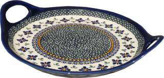 Polish Pottery Round Serving Tray Boleslawiec Stoneware  