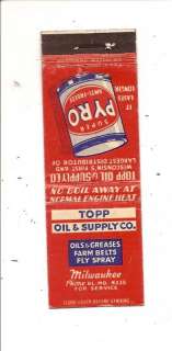 Topp Oil & Supply Co. Pyro Anti Freeze Milwaukee WI MB  