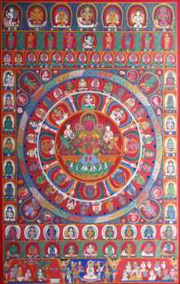 255. Surya Mandala Thangka Painting 43H NEPAL  