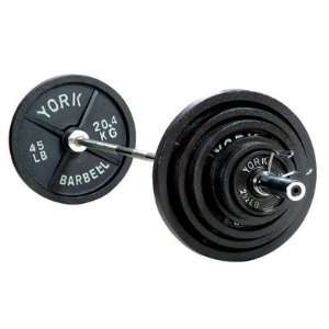 York Barbell 300 lb Olympic Weight Set With Bar & Collars:  