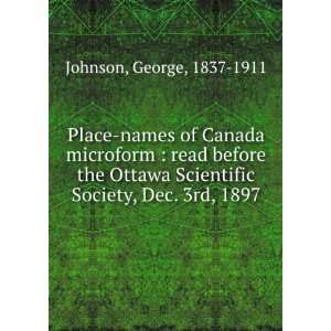   Scientific Society, Dec. 3rd, 1897 George, 1837 1911 Johnson Books