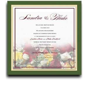  55 Square Wedding Invitations   Spring Bouquet Office 