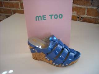 WOW Me Too BLUE PATENT Jady WEDGE Sandals 10 NEW  