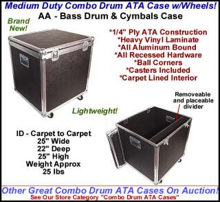 ATA COMBO DRUM CASE for BASS DRUM & CYMBALS   New AA  