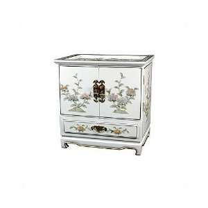  Oriental Furniture White Empress Laquer Jewelry Box