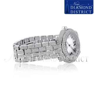 14.75CT TOTAL PAVE SET FULL DIAMOND CHOPARD HAPPY SPORT ROUND 36MM 